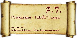 Plakinger Tibériusz névjegykártya